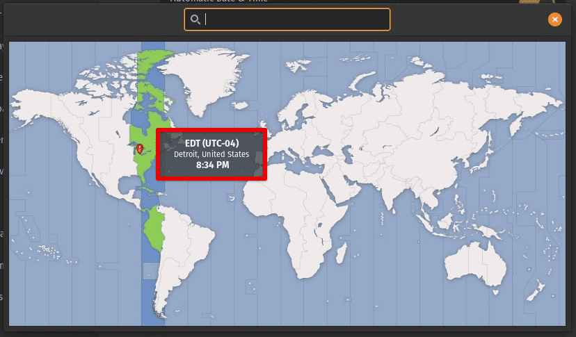 Selecting time zone