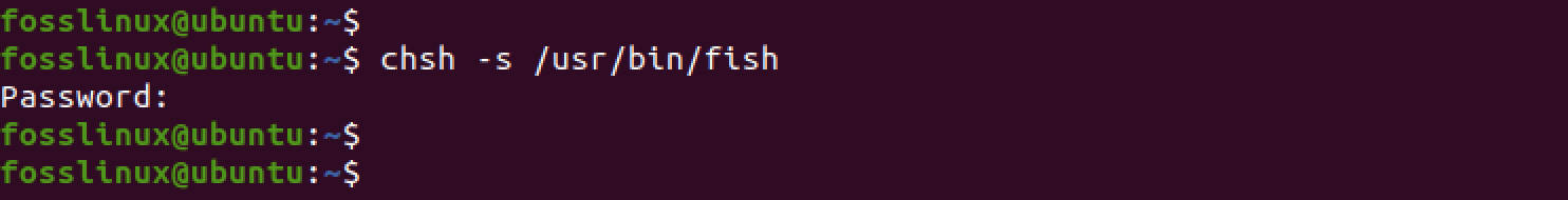 set fish shell as the default shell