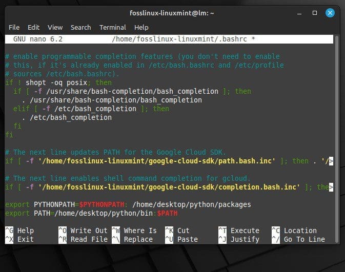 Setting environment variables