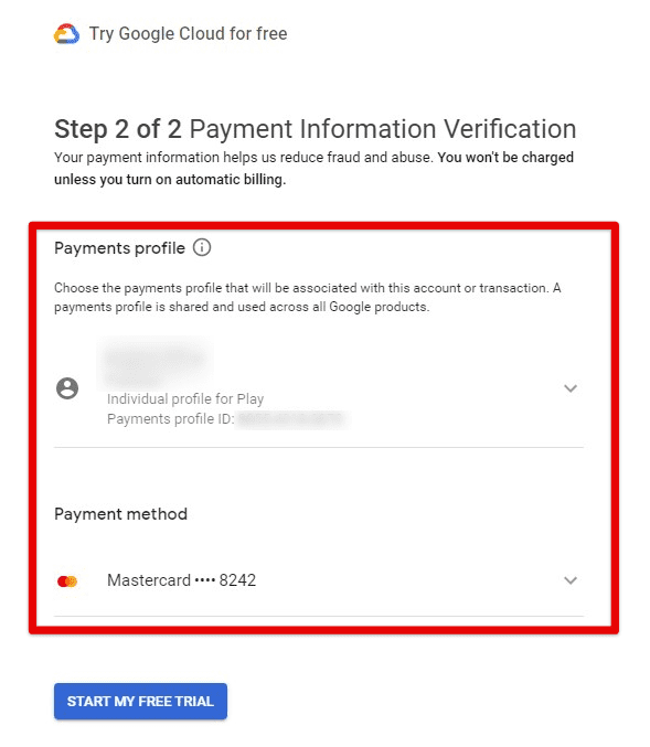 Setting up billing details