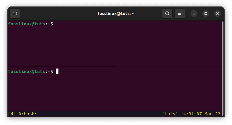 split window horizontally into panes