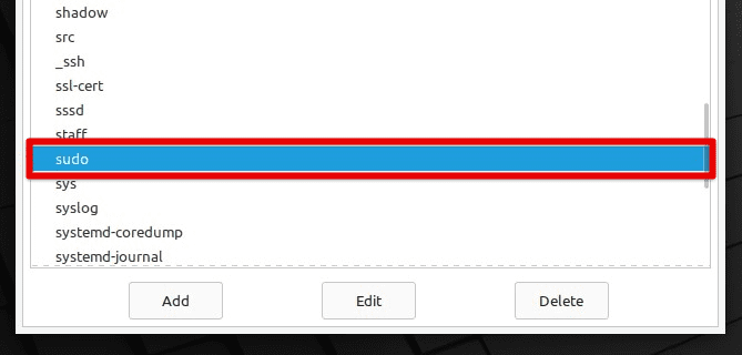 Sudo group in Linux Mint