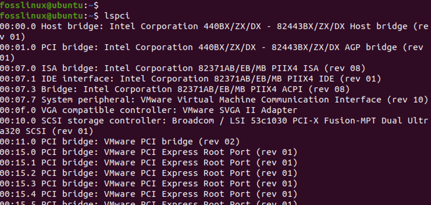 the lspci command