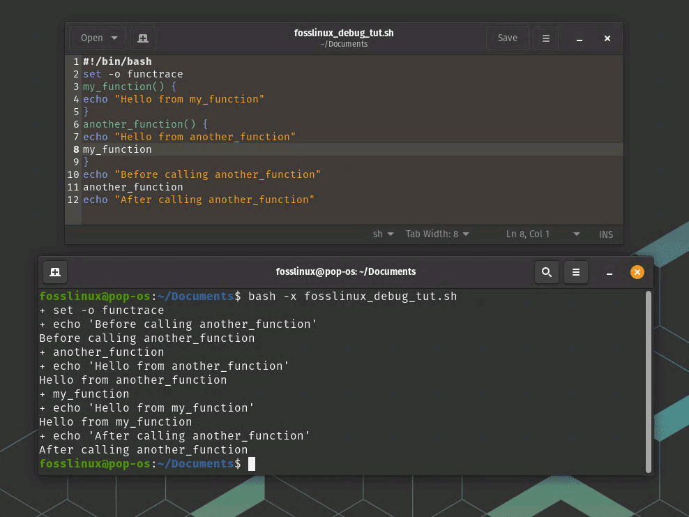 trace function calls