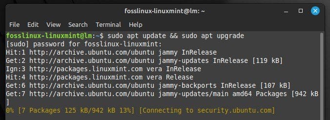 Updating Linux Mint through terminal commands