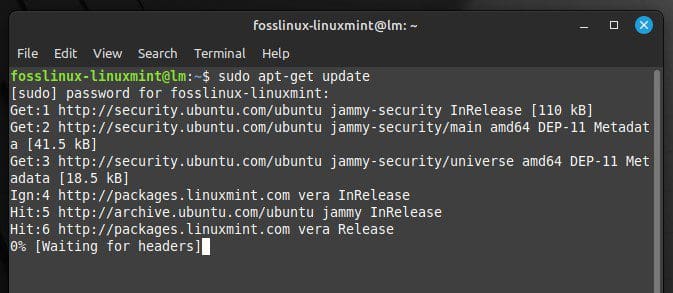 Updating packages in Linux Mint