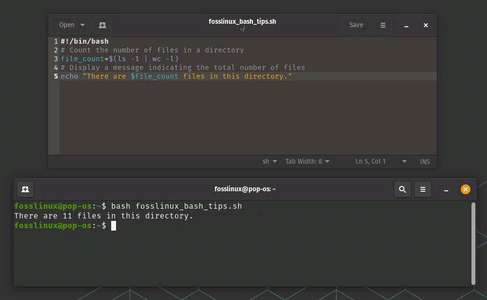 use command substitution