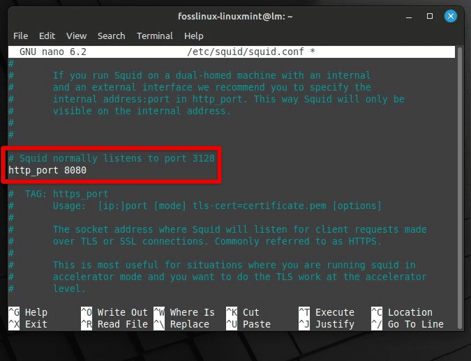 Using port 8080 as default