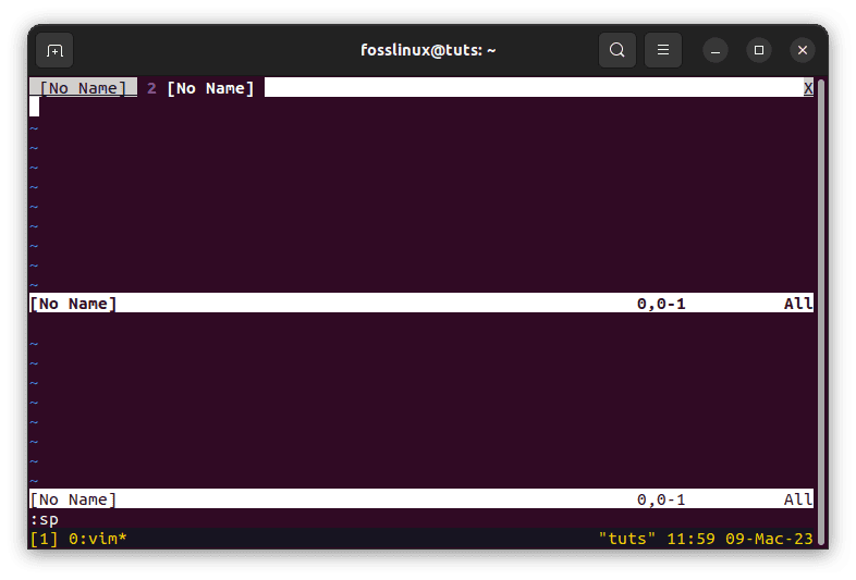 vim horizontal splits