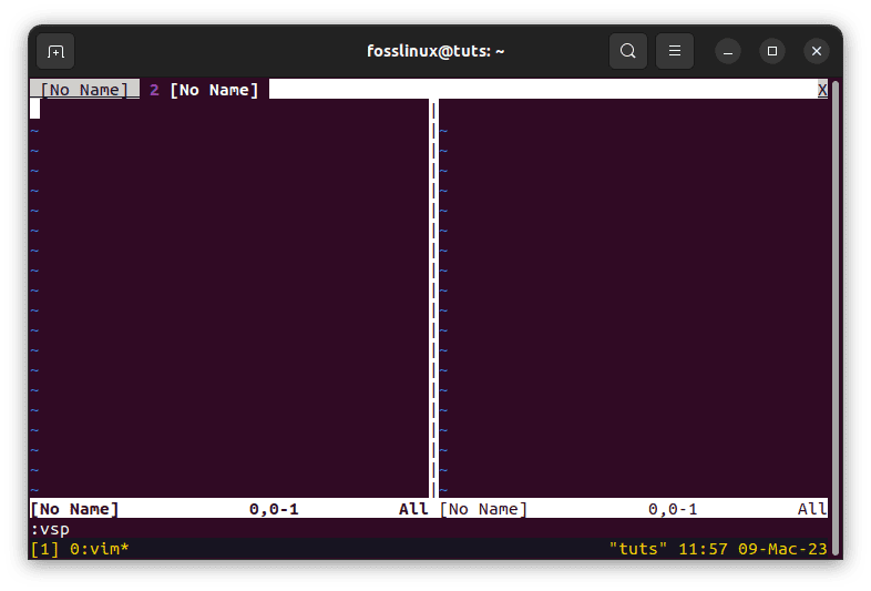 vim vertical splits