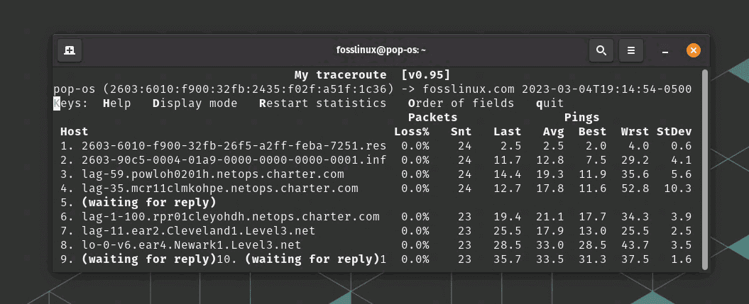 mtr command usage