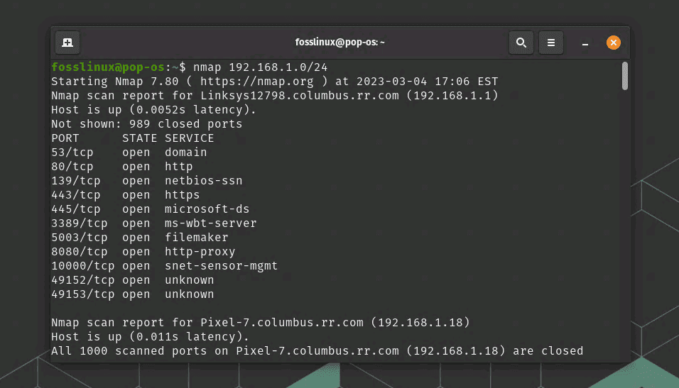 nmap command usage