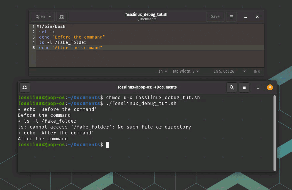 set x debug mode usage