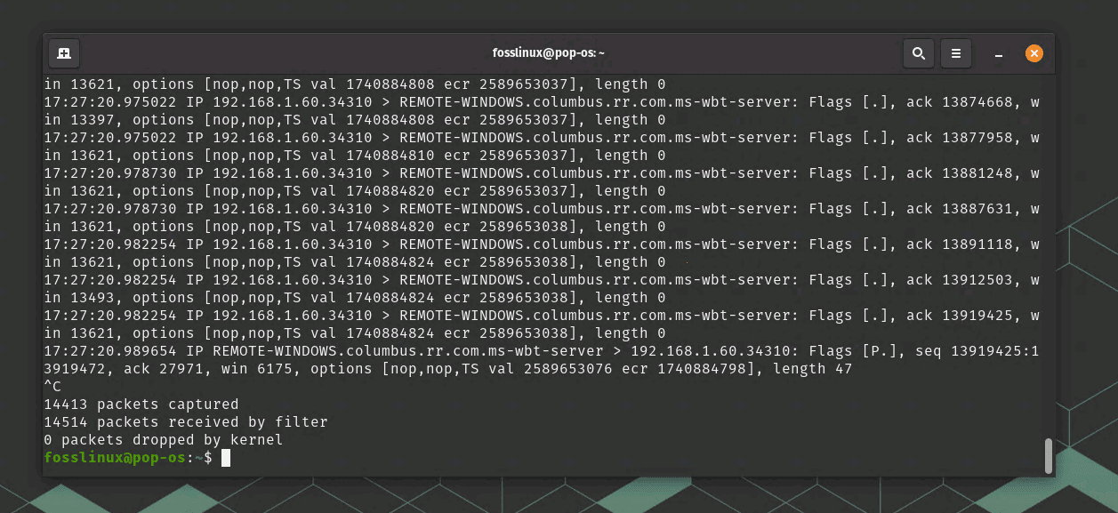 tcpdump command usage