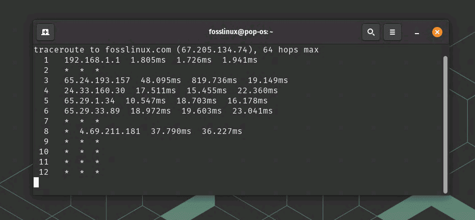 traceroute command usage