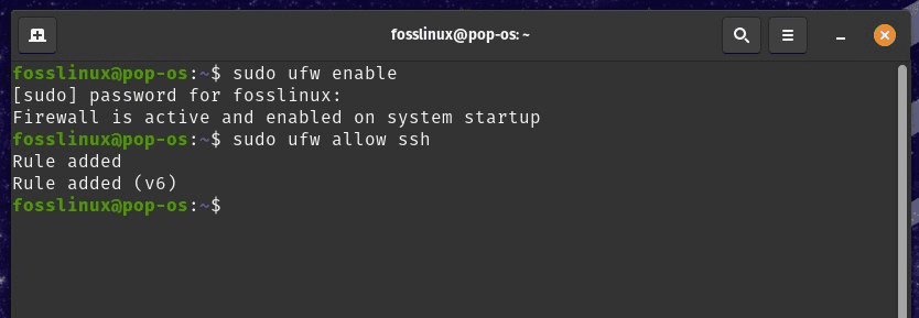 Allowing SSH traffic