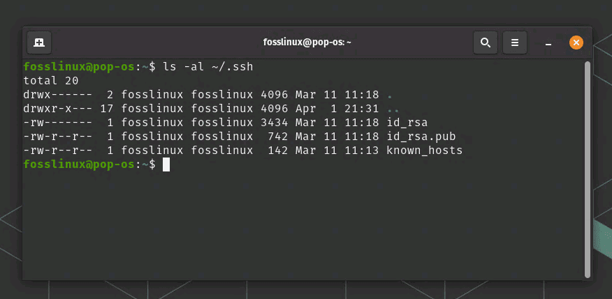 checking ssh key status