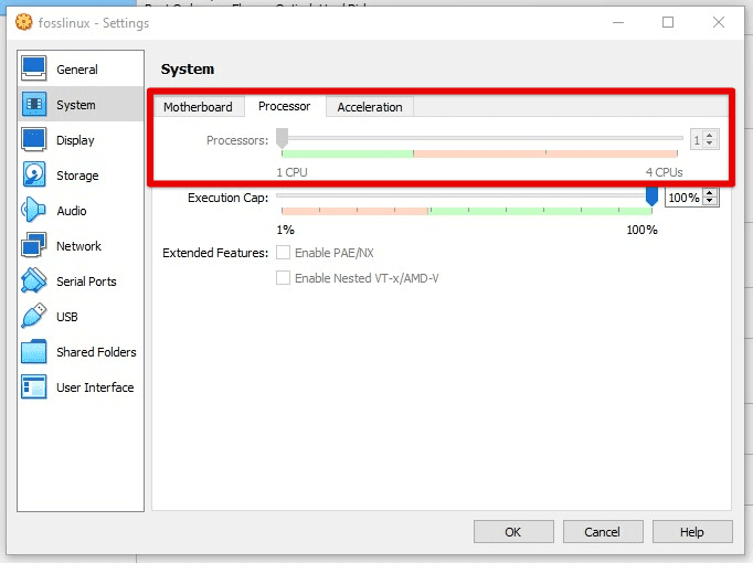 Configuring the number of processors