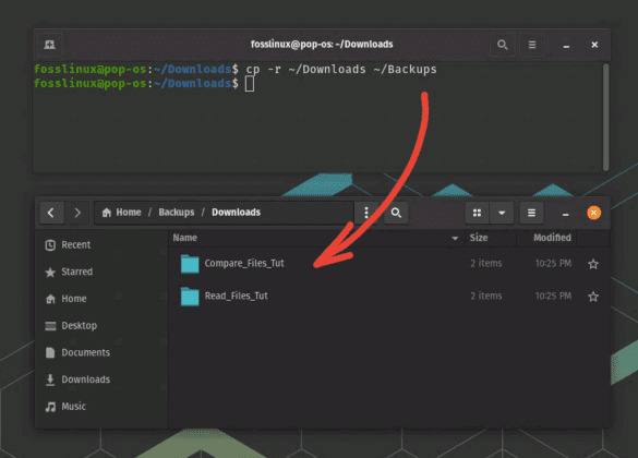 Copying All Files and Folders to Another Directory in Linux