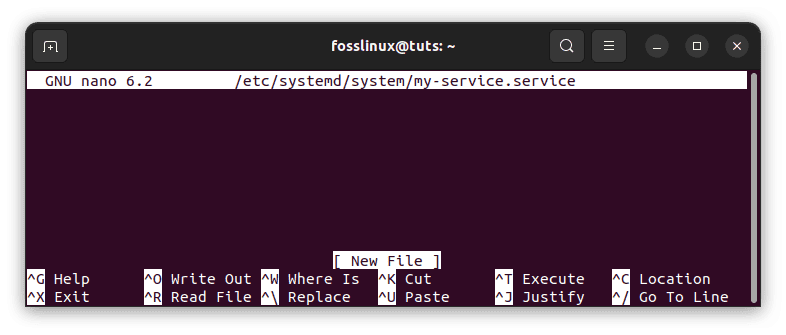 create a new service unit file