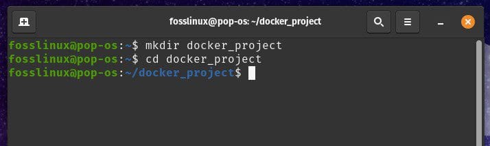 Creating a directory for Docker project