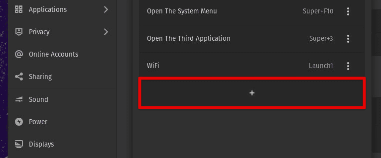 Creating a new custom shortcut in Pop!_OS