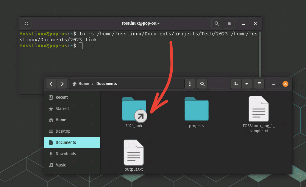 creating a symbolic link of a folder (shortcut to a folder)
