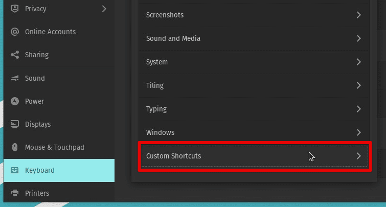 Custom shortcuts in Pop!_OS