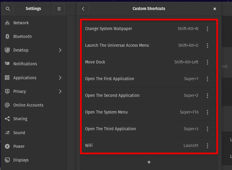 Documenting custom shortcuts