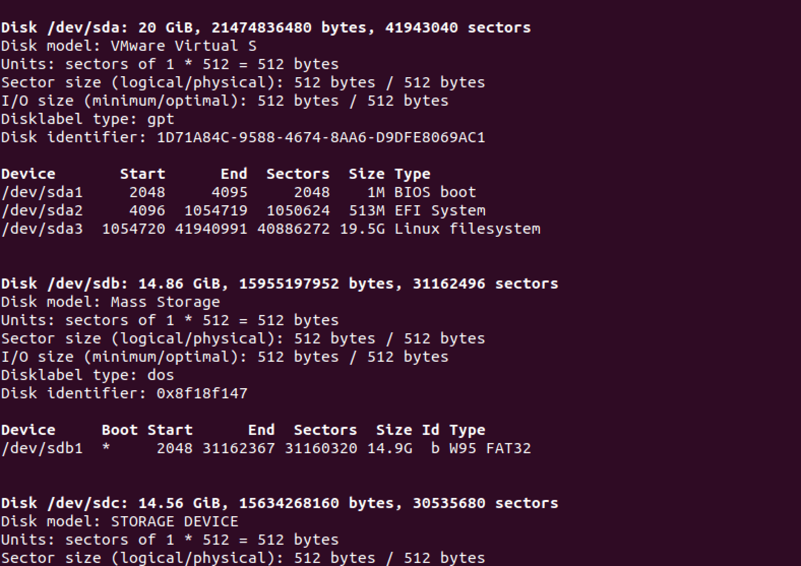 fdisk command