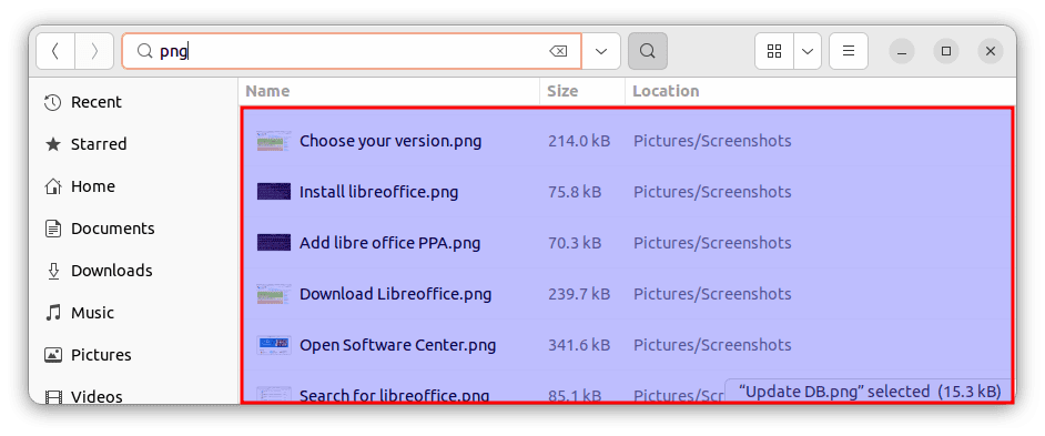 files with a .png extension