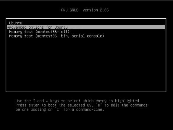 ubuntu grub recovery mode