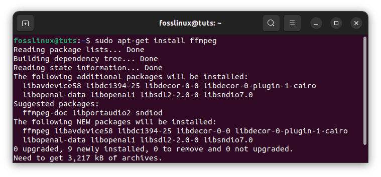 install ffmpeg library
