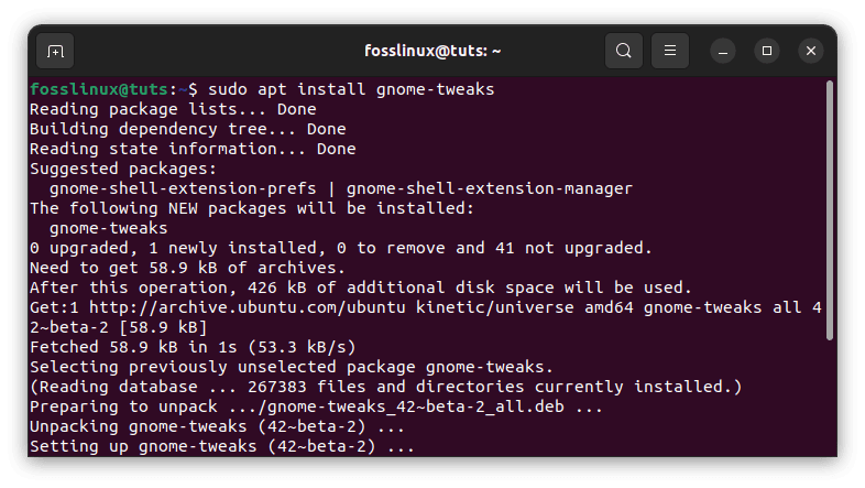 install gnome tweaks