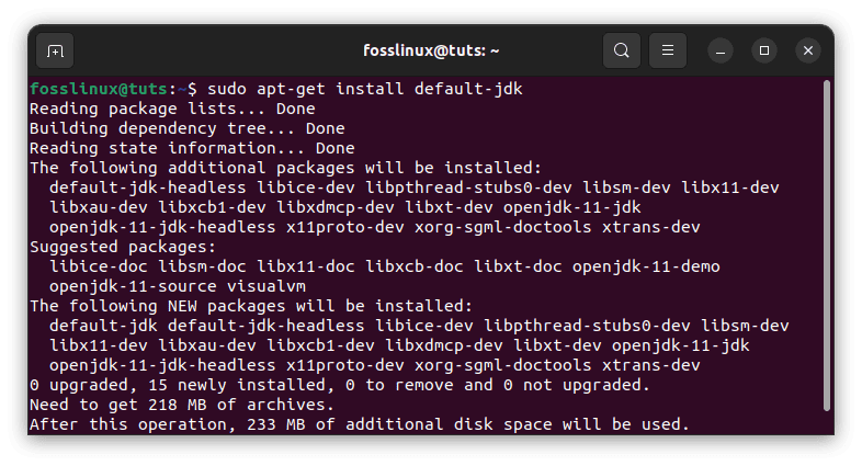 install default jdk package
