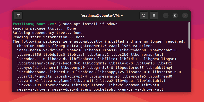 installing ifupdown in ubuntu