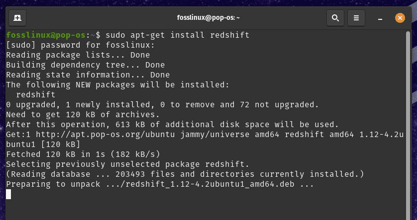 Installing Redshift on Pop!_OS