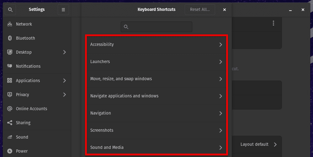 Keyboard shortcuts