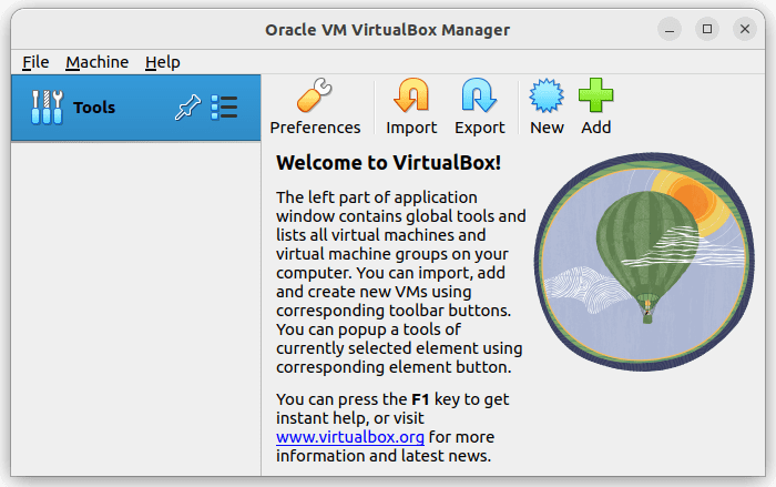 launch virtualbox
