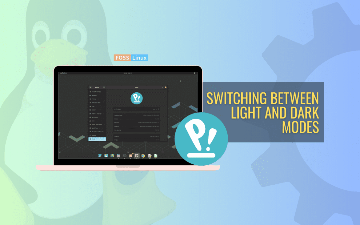 light and dark modes in pop os