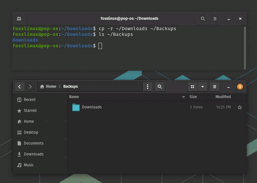 listing files using ls command