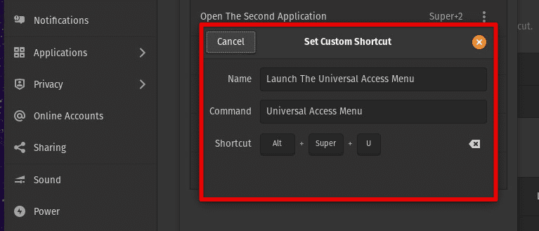 Modifying an existing shortcut