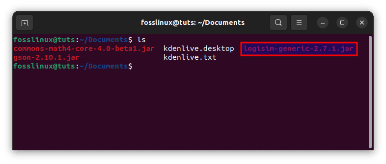 navigate to documents where jar file is located