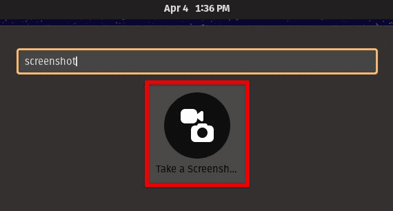 Opening the screenshot application