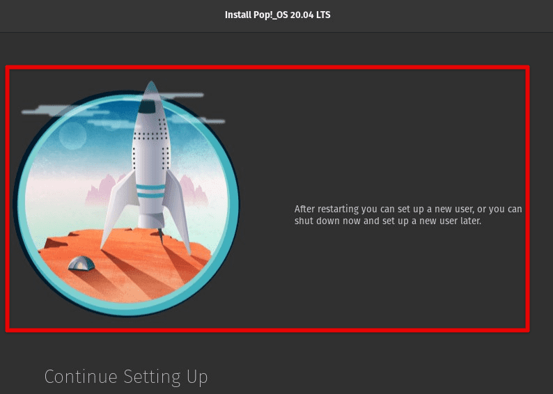 Pop!_OS installation screen