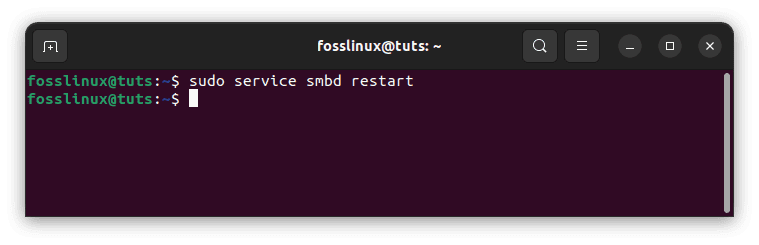 restart samba service