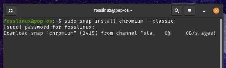Running the Chromium snap package in classic mode