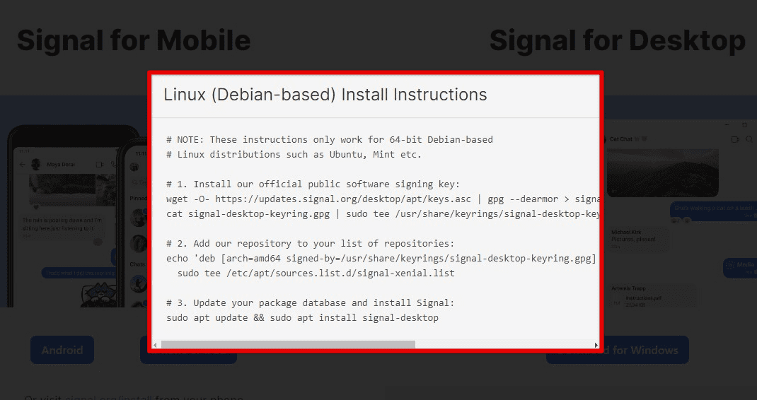 Signal for Linux