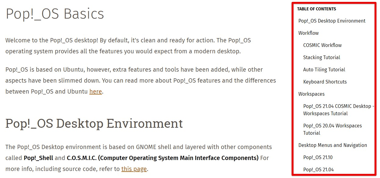 System documentation