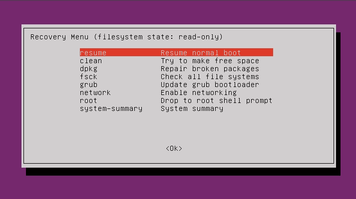 ubuntu 22.04 lts recovery mode